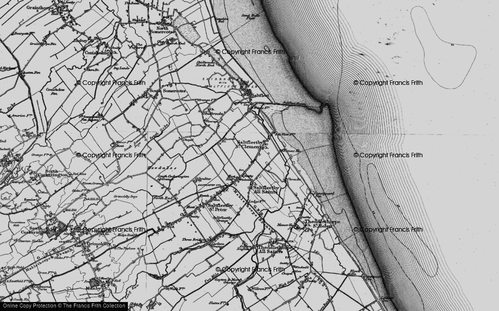 Old Map of Saltfleetby St Clement, 1899 in 1899