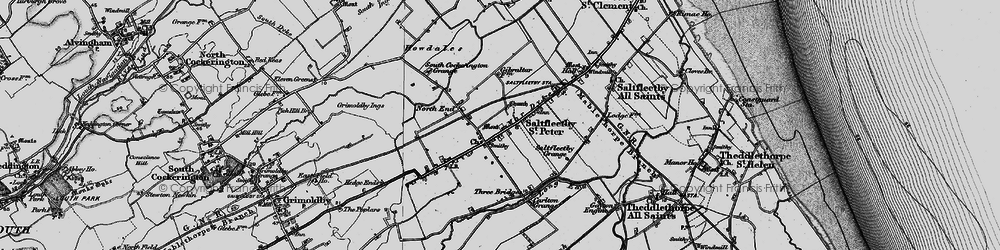 Old map of Saltfleetby St Peter in 1899