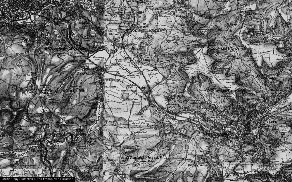 Old Map of Historic Map covering Bristoland Bath Railway Path in 1898