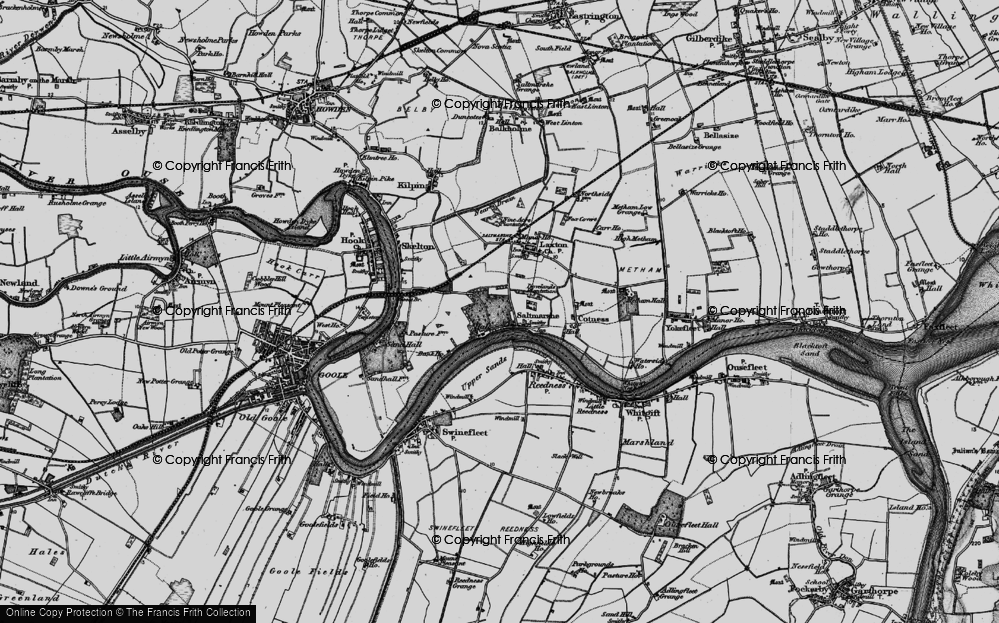 Skelton Saltmarshe old map Yorkshire 1907: 238SW repro Hook Laxton 