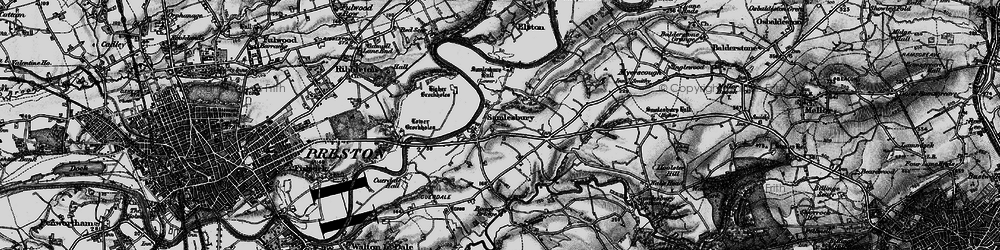 Old map of Samlesbury in 1896