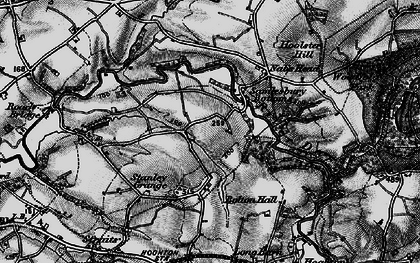 Old map of Samlesbury Bottoms in 1896