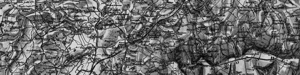 Old map of Sampford Arundel in 1898