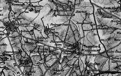 Old map of Sampford Chapple in 1898