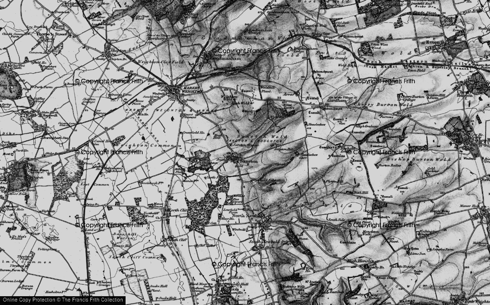 Old Map of Historic Map covering Arras Wold in 1898