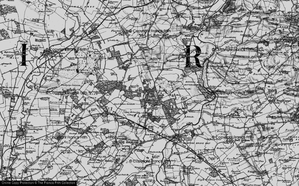 Old Map of Historic Map covering Buttercrambe Moor Wood in 1898