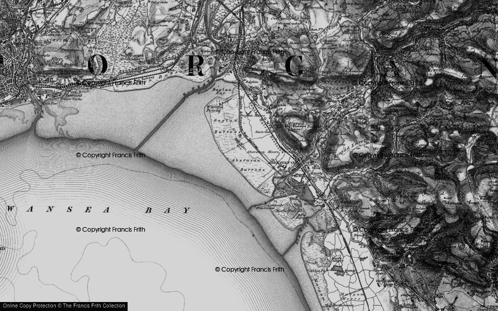 Old Map of Historic Map covering Aberavon Sands in 1897