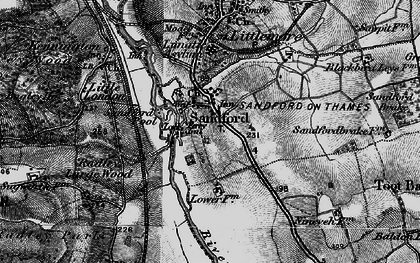 Old map of Sandford-on-Thames in 1895