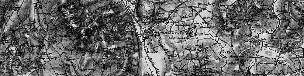 Old map of Sandford-on-Thames in 1895