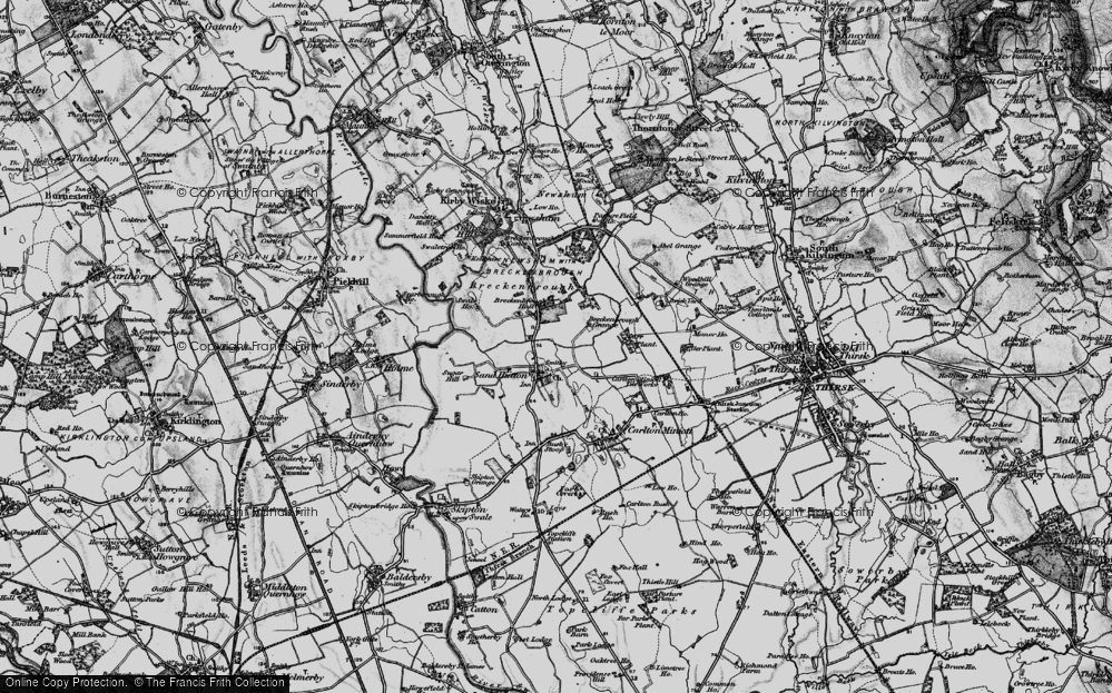 Old Map of Historic Map covering Breckenbrough Grange in 1898