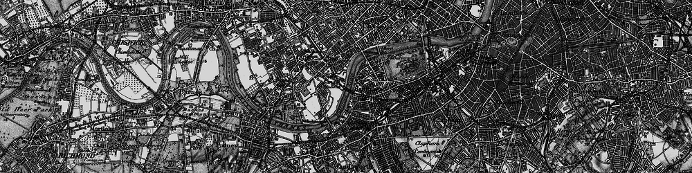 Old map of Battersea Reach in 1896