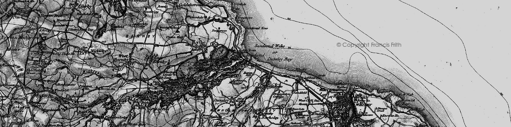 Old map of Sandsend in 1898