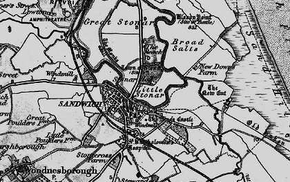 Old map of Sandwich in 1895