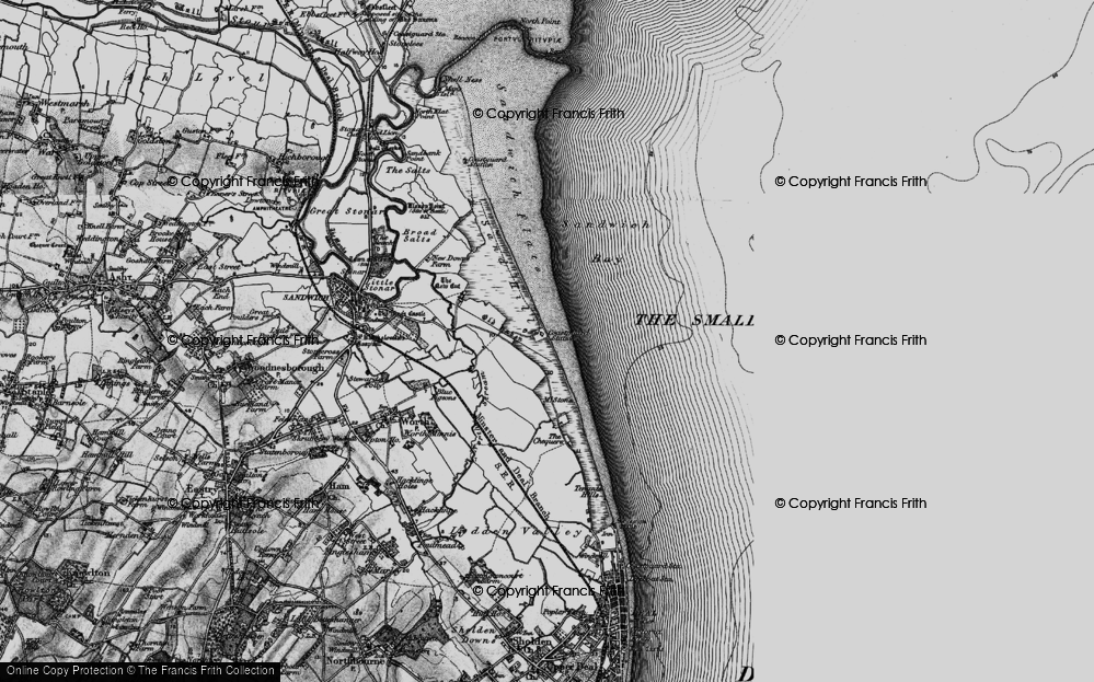 Old Map of Historic Map covering Sandwich Bay in 1895