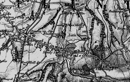 Old map of Sandy Lane in 1897
