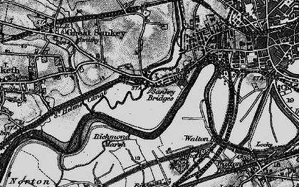 Old map of Sankey Bridges in 1896