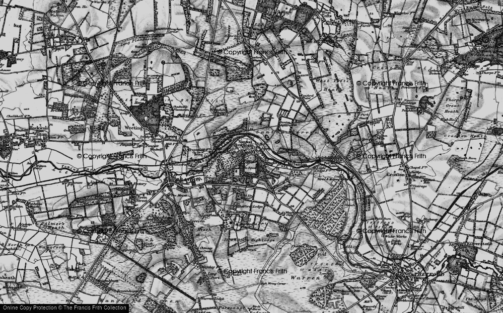 Old Map of Historic Map covering Blood Hill in 1898