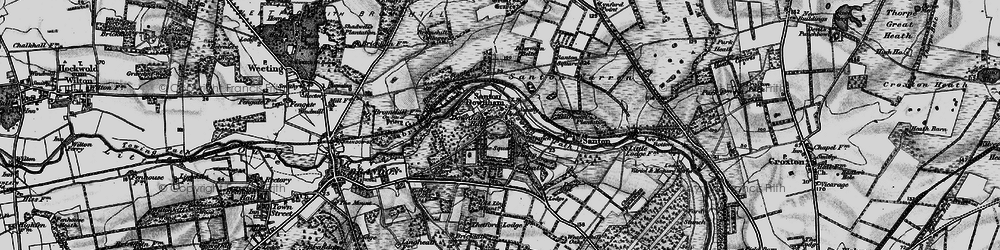 Old map of Santon Downham in 1898