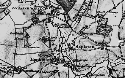 Old map of Sapiston in 1898