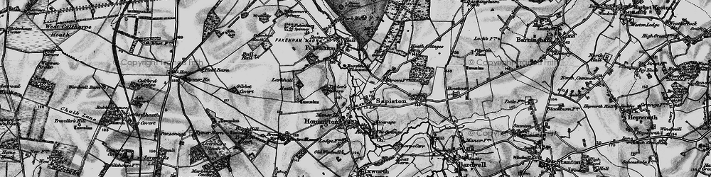 Old map of Sapiston in 1898