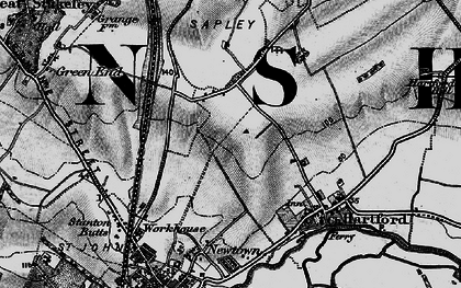 Old map of Sapley in 1898