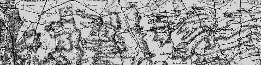 Old map of Sapperton in 1895
