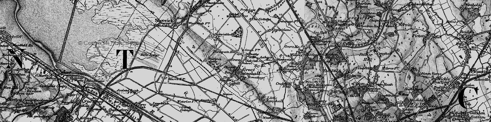 Old map of Astbury Ho in 1896