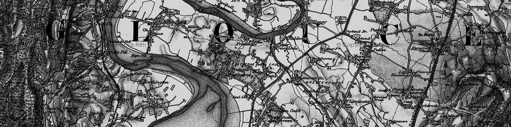 Old map of Saul in 1896