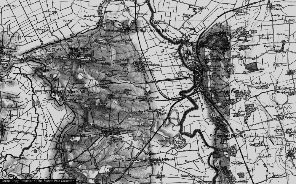 Old Map of Historic Map covering Bole Fields in 1895