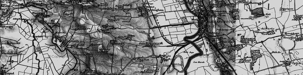 Old map of Saundby in 1895