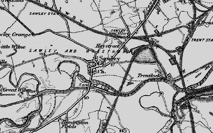 Old map of Sawley in 1895