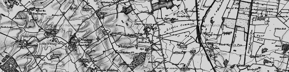 Old map of Sawtry in 1898