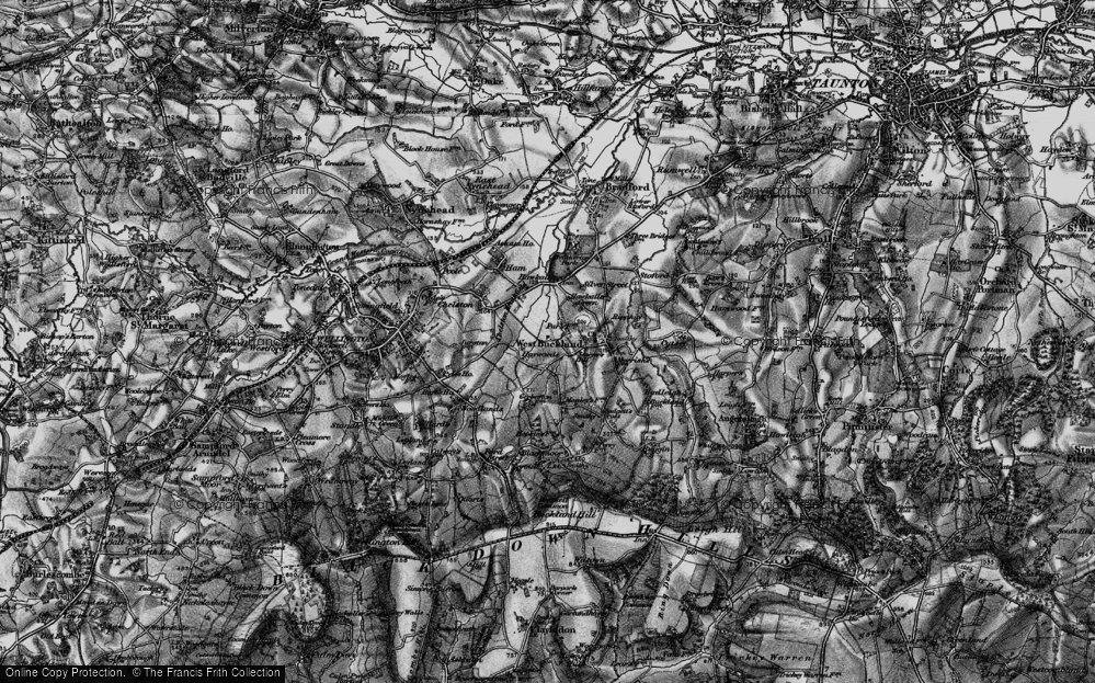Old Map of Historic Map covering Gerbestone Manor in 1898