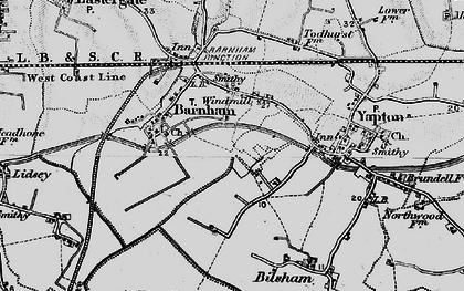 Old map of Barnham Court in 1895