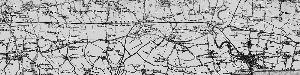 Old map of Barnham Court in 1895