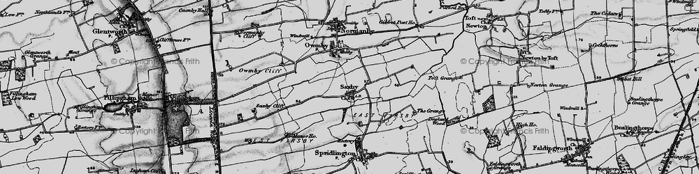 Old map of Saxby in 1898