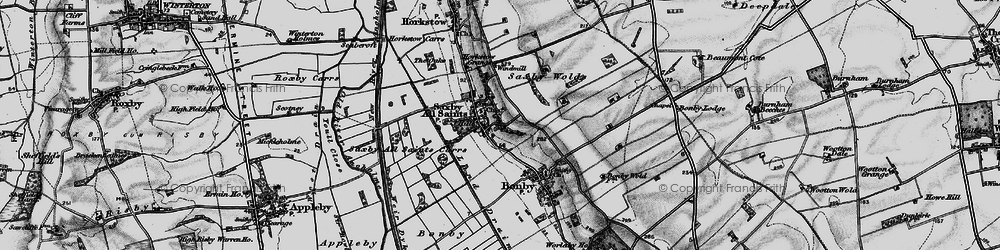 Old map of Bonby Carrs in 1895