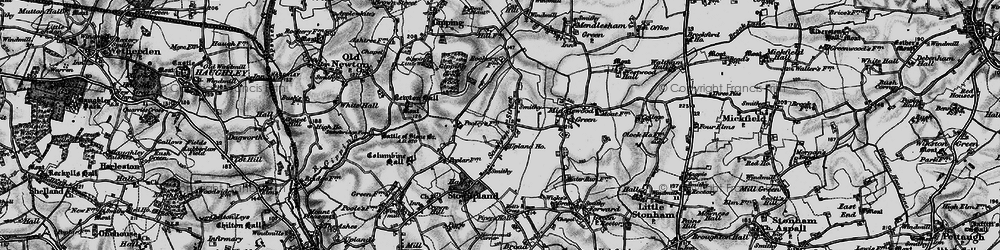 Old map of Saxham Street in 1898