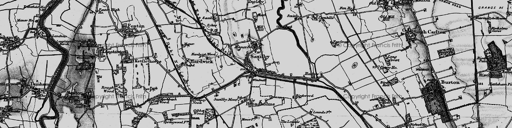 Old map of Saxilby in 1899