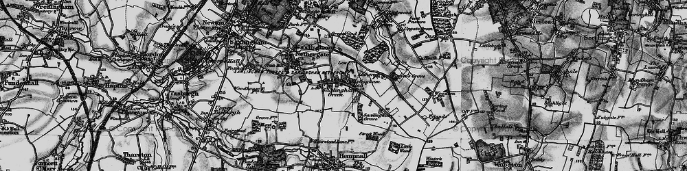 Old map of Boudica's Way in 1898