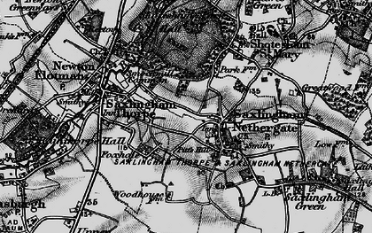 Old map of Saxlingham Nethergate in 1898