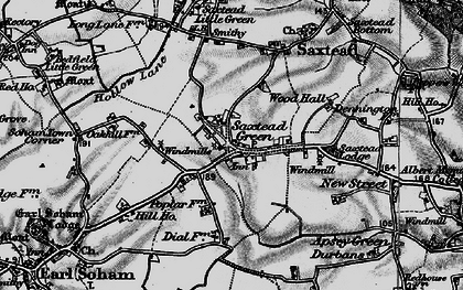 Old map of Saxtead Green in 1898