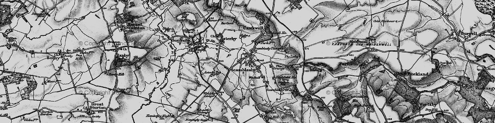 Old map of Scamblesby in 1899