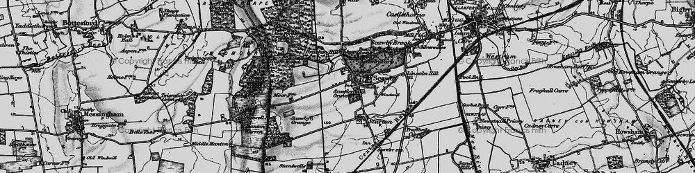 Old map of Scawby in 1898