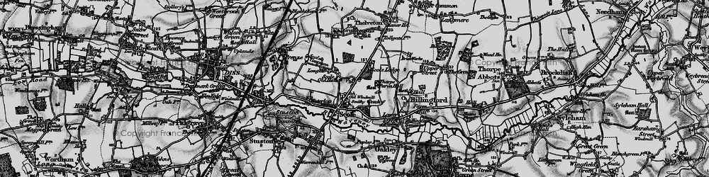 Old map of Scole in 1898