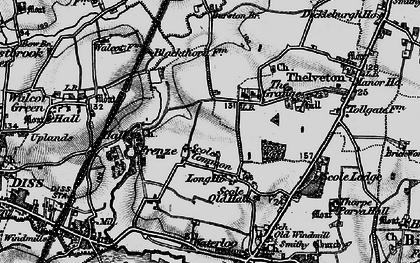 Old map of Scole Common in 1898