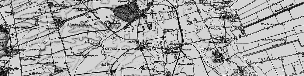 Old map of Scopwick in 1899