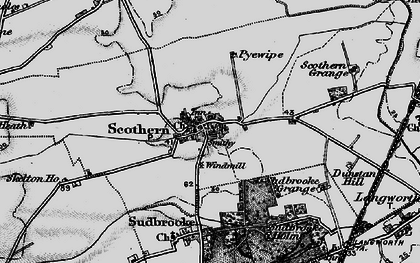 Old map of Scothern in 1899