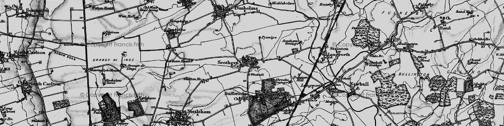 Old map of Scothern in 1899