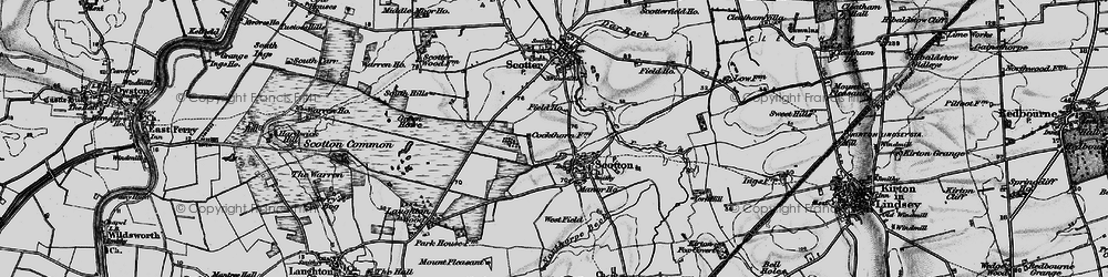 Old map of Scotton in 1895